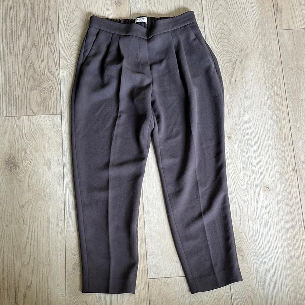 Babaton Gray Dress Pants Relaxed Fit Tapered